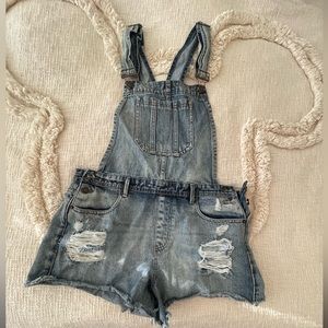 RIPPED DENIM SHORALLS